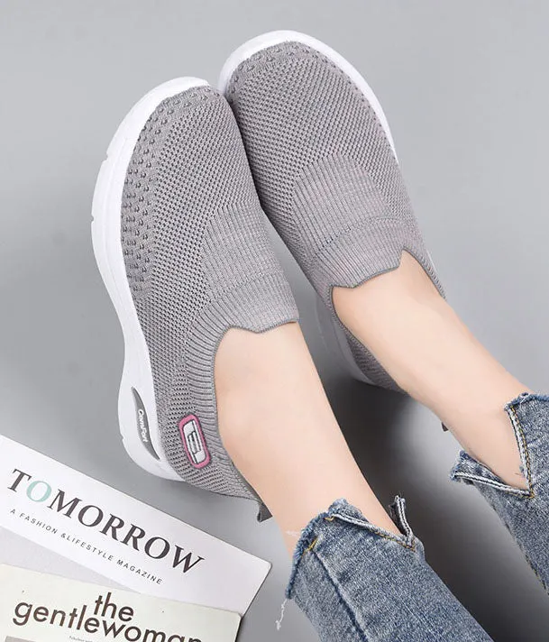 Fashionable and Breathable Knitted Slip-On Sneakers