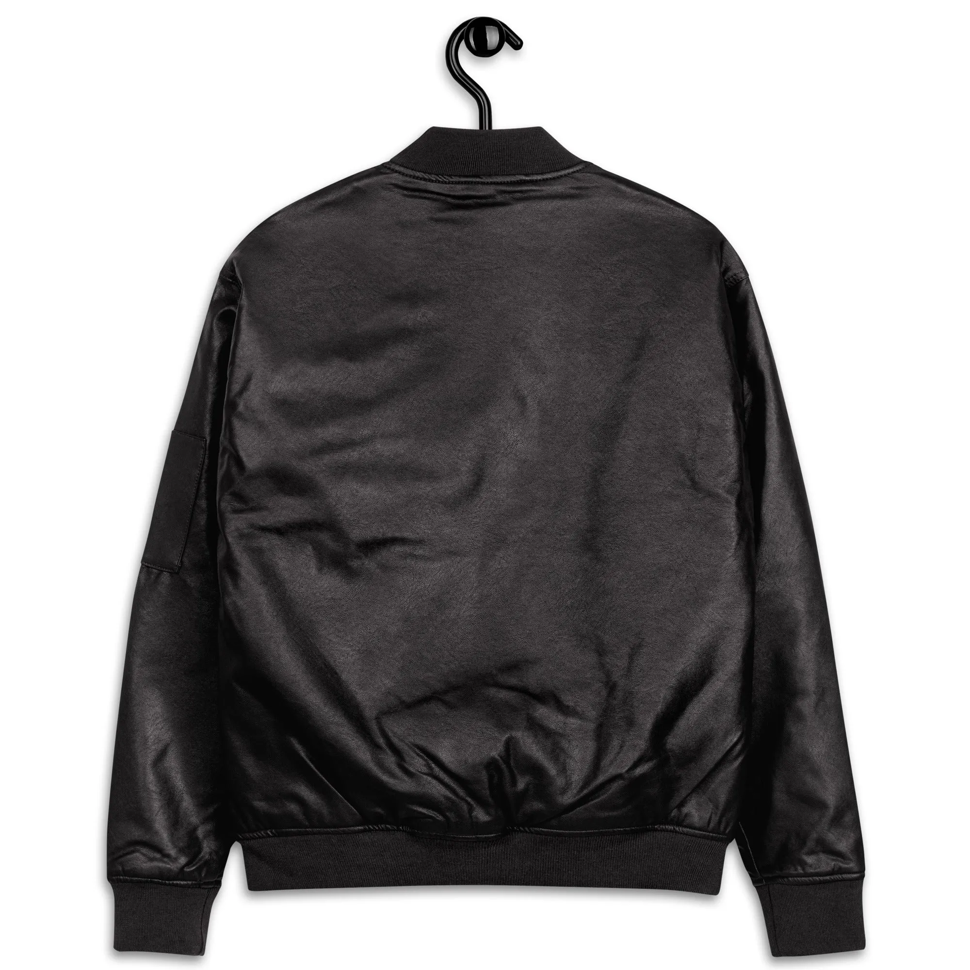 Faux Leather Bomber Jacket