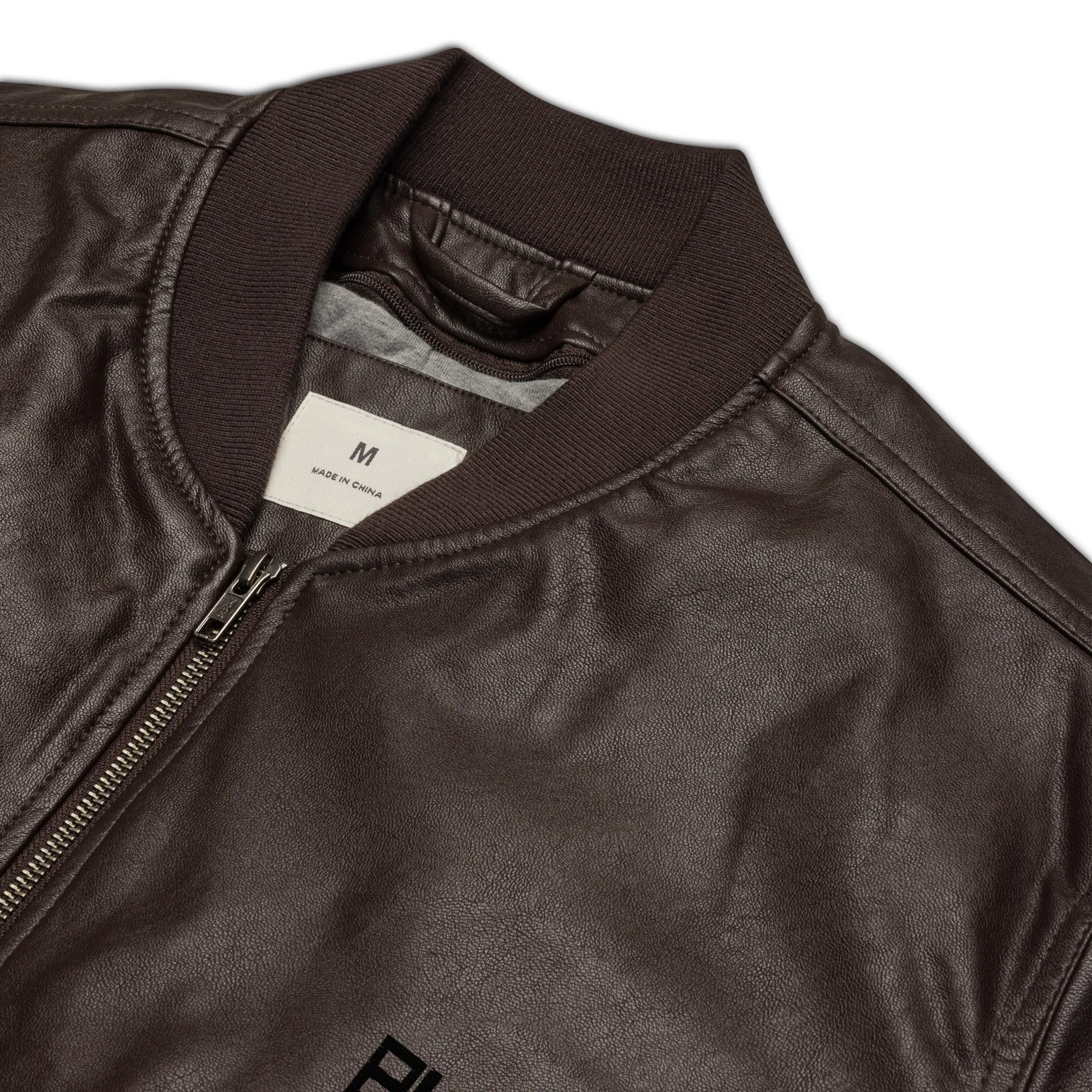 Faux Leather Bomber Jacket