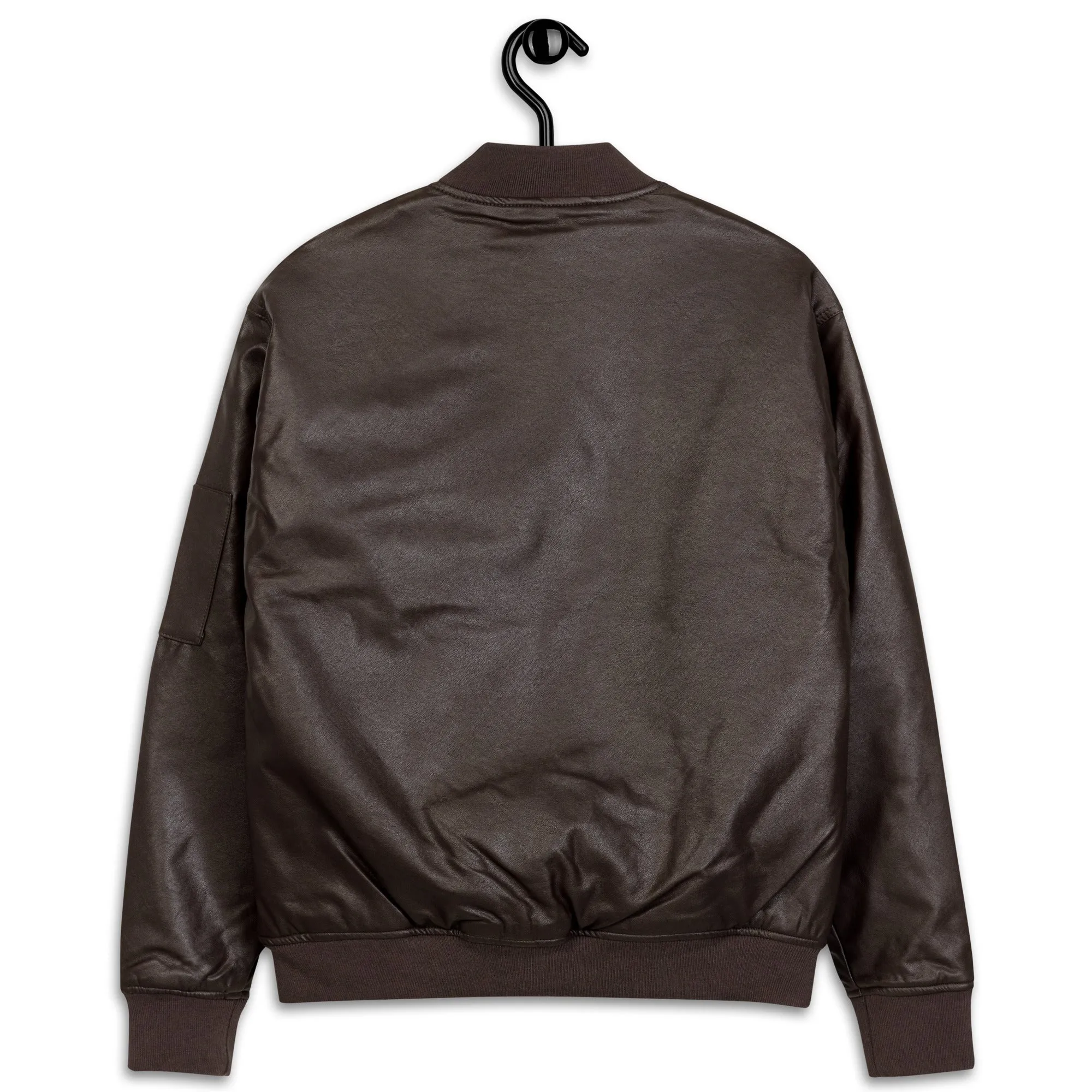 Faux Leather Bomber Jacket