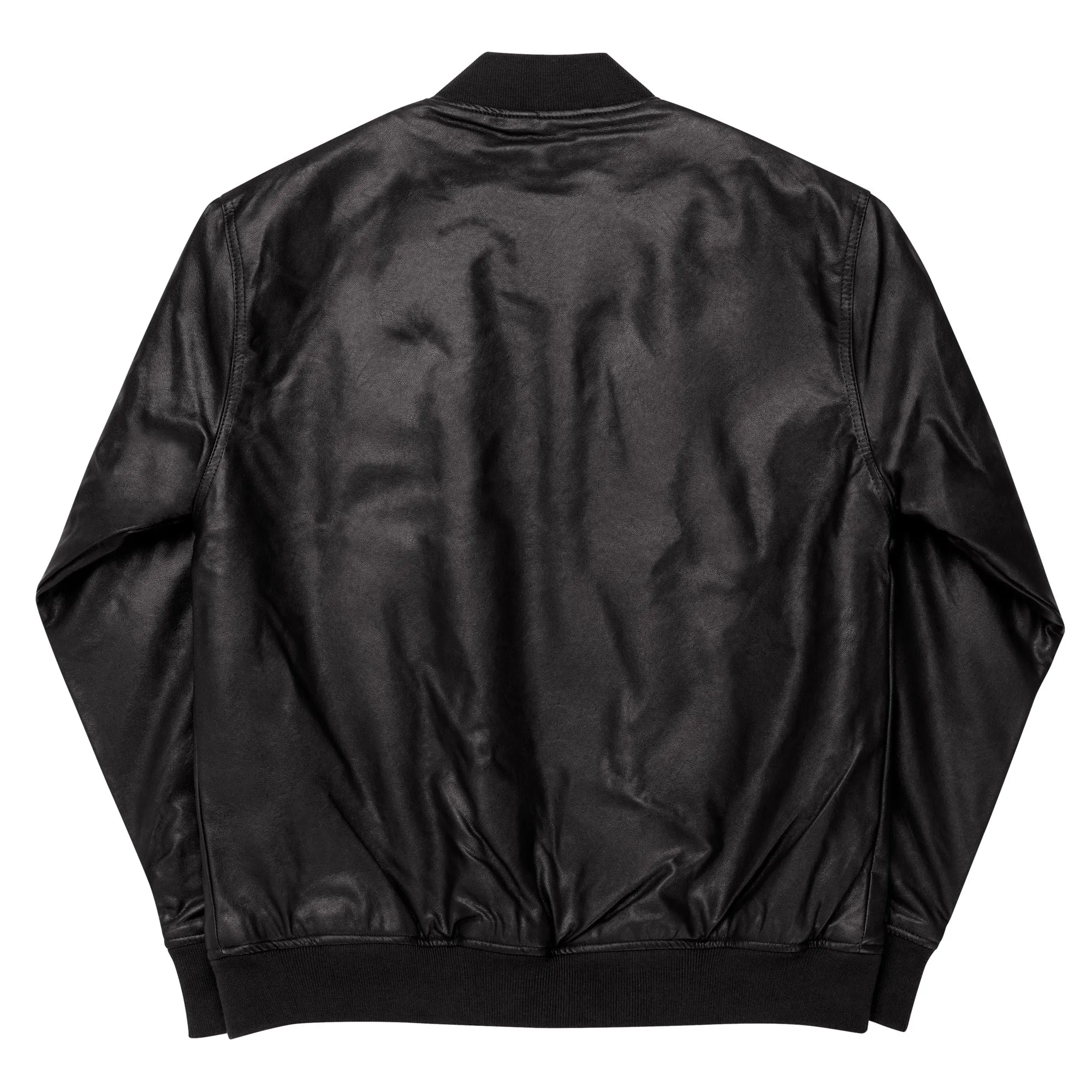 Faux Leather Bomber Jacket