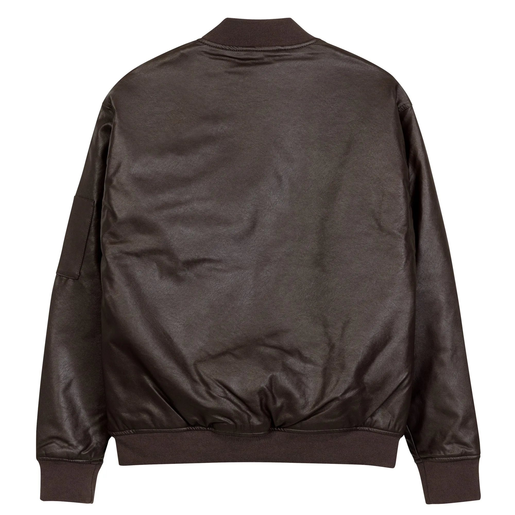 Faux Leather Bomber Jacket