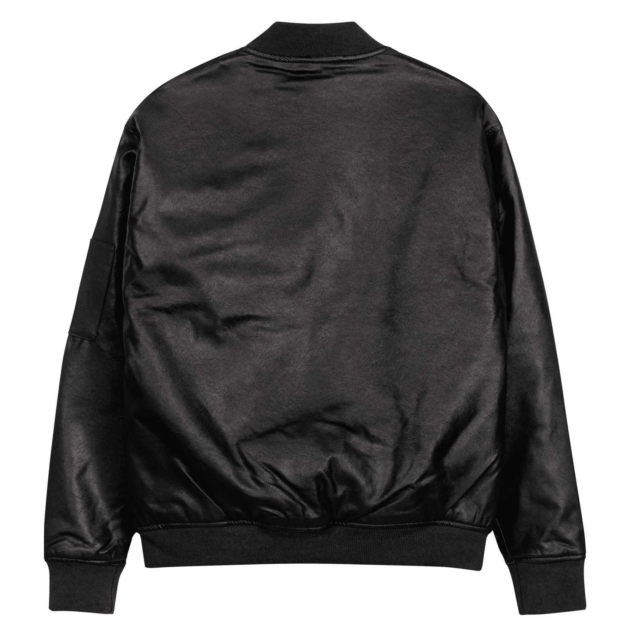 Faux Leather Bomber Jacket