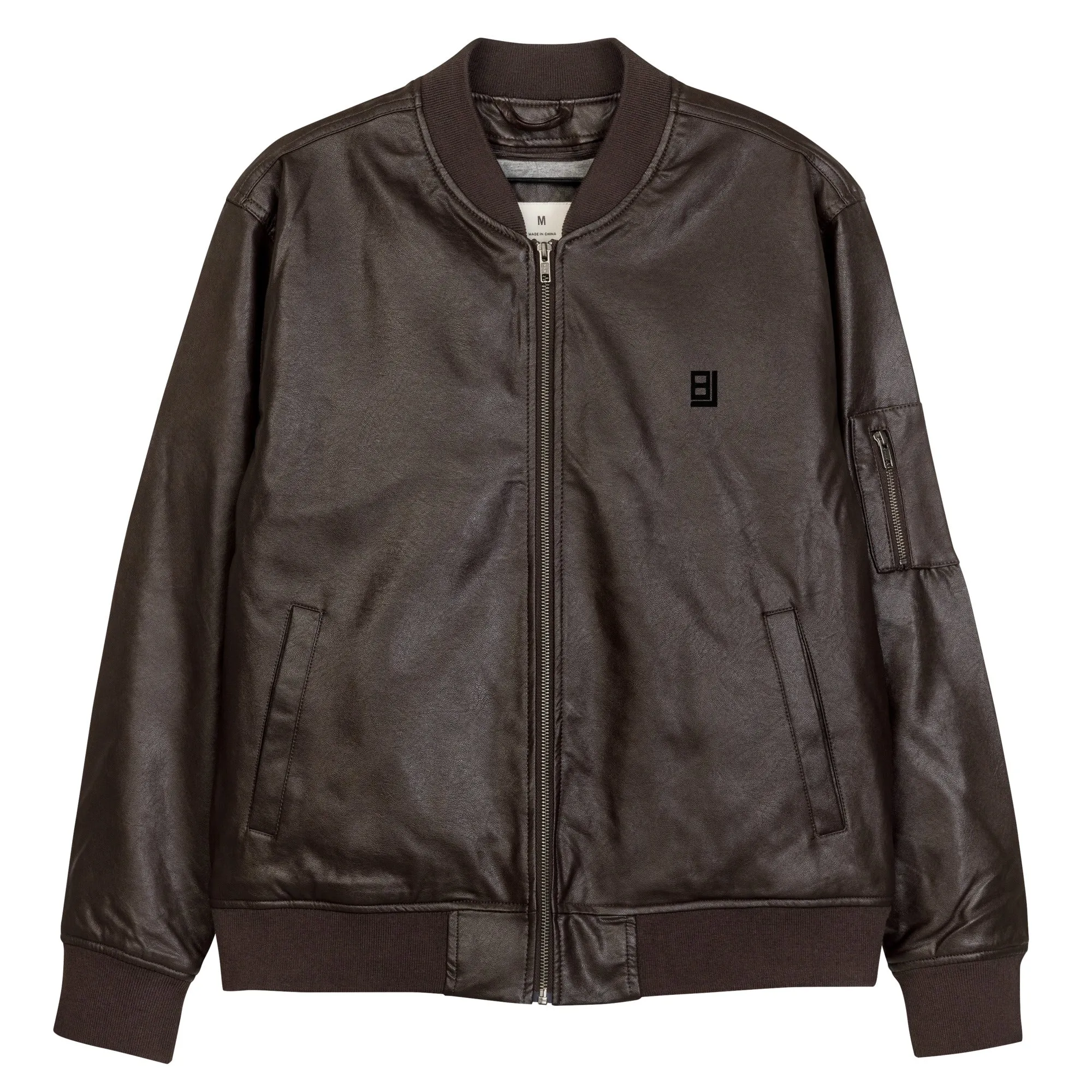 Faux Leather Bomber Jacket