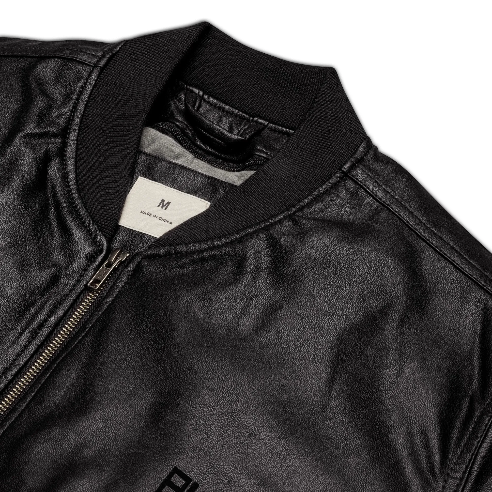 Faux Leather Bomber Jacket