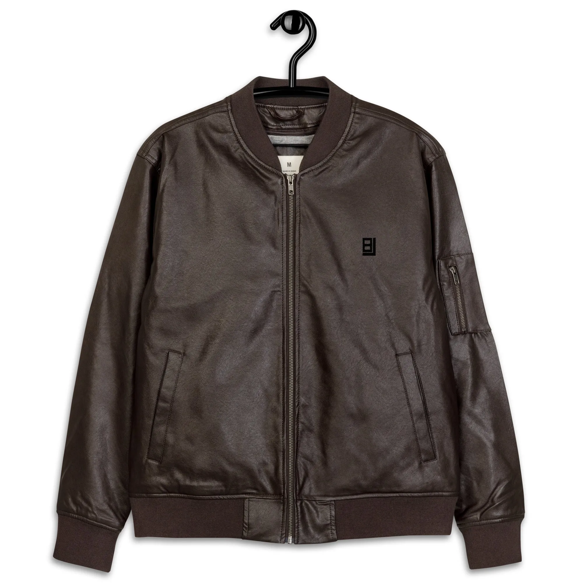 Faux Leather Bomber Jacket