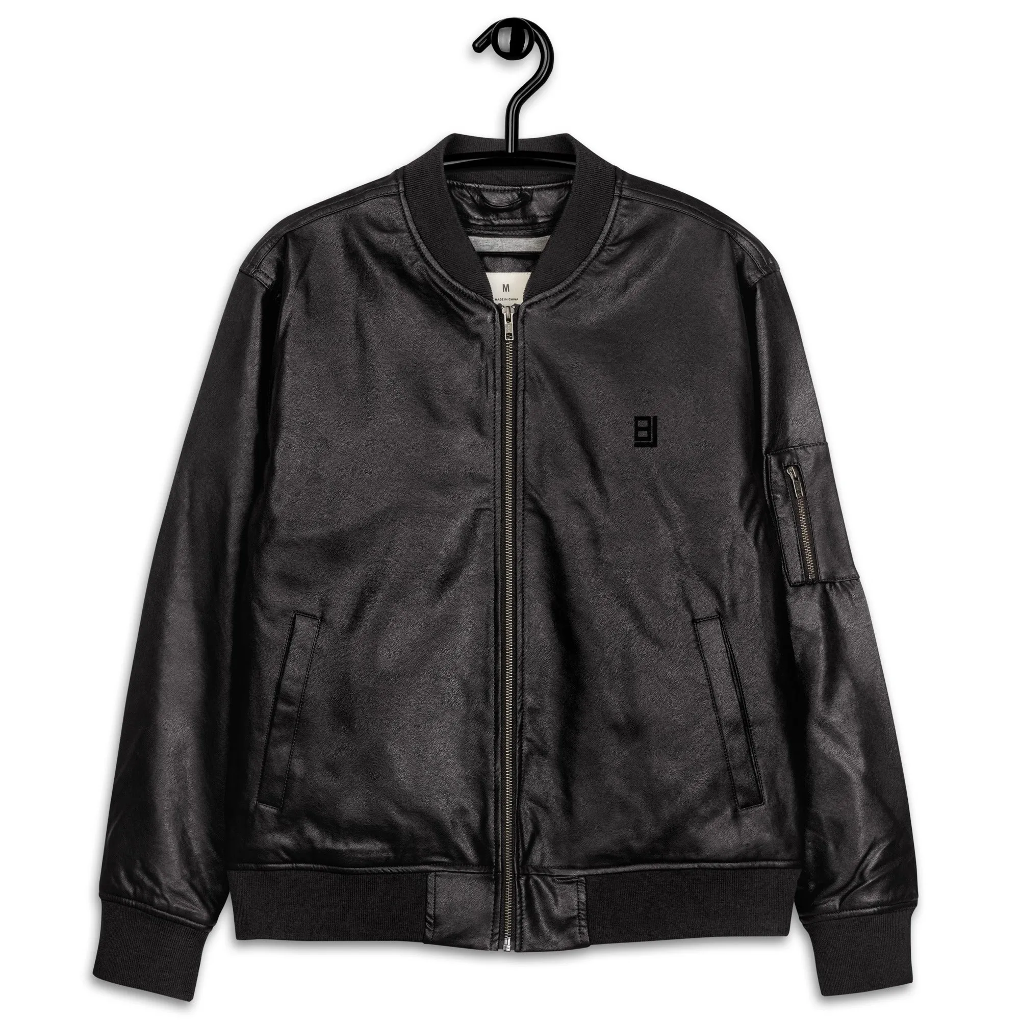 Faux Leather Bomber Jacket