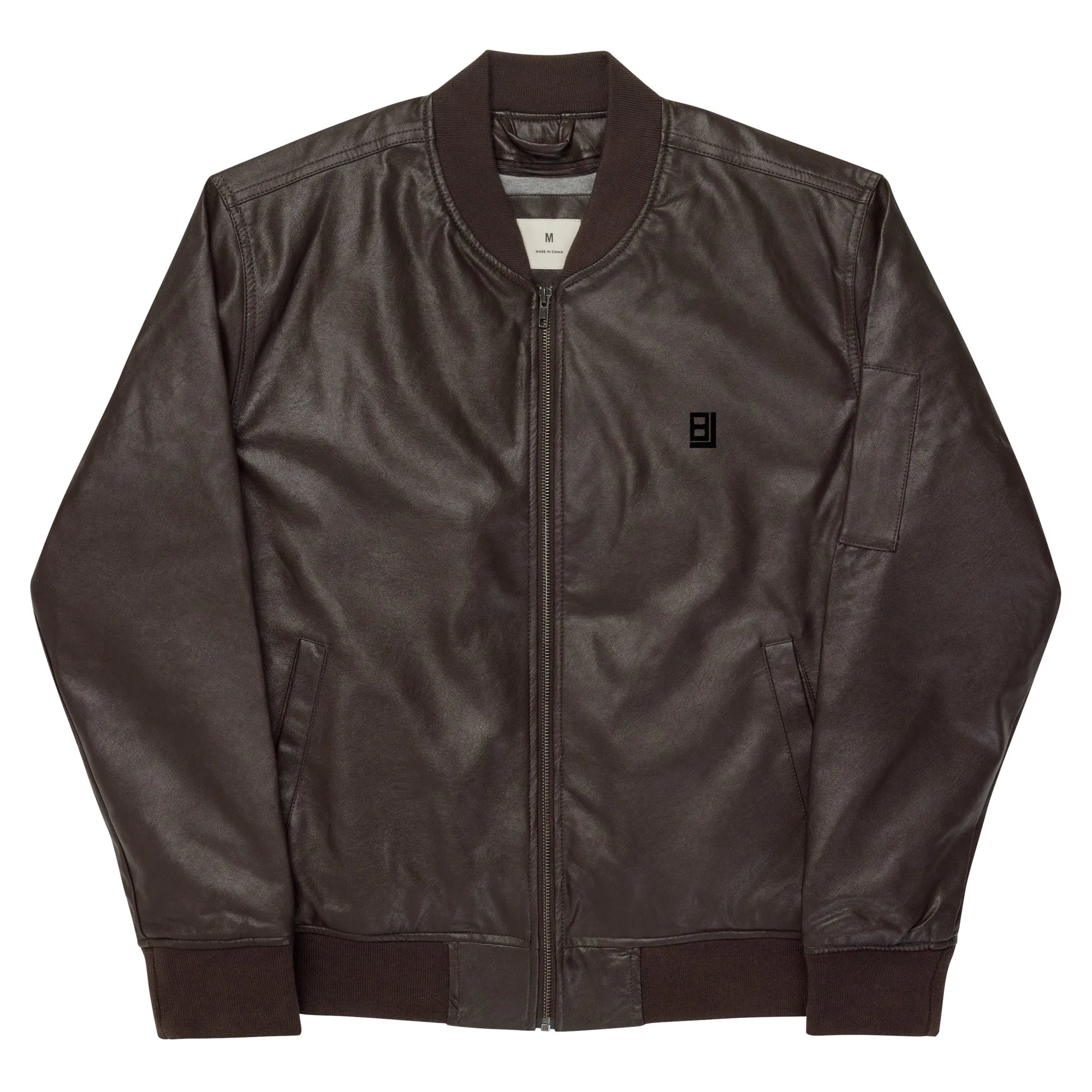 Faux Leather Bomber Jacket