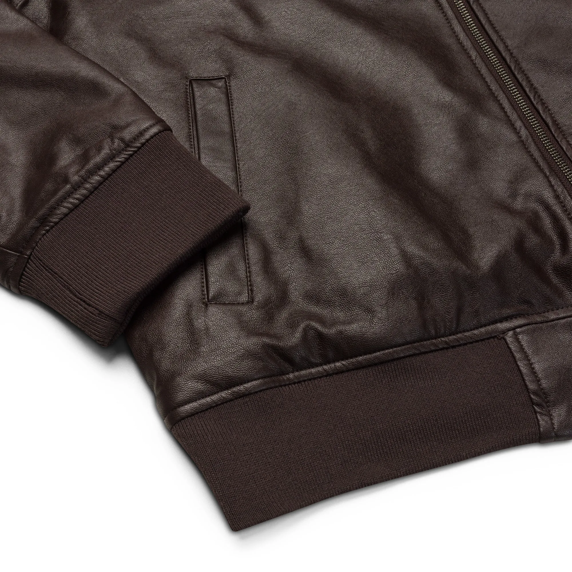 Faux Leather Bomber Jacket