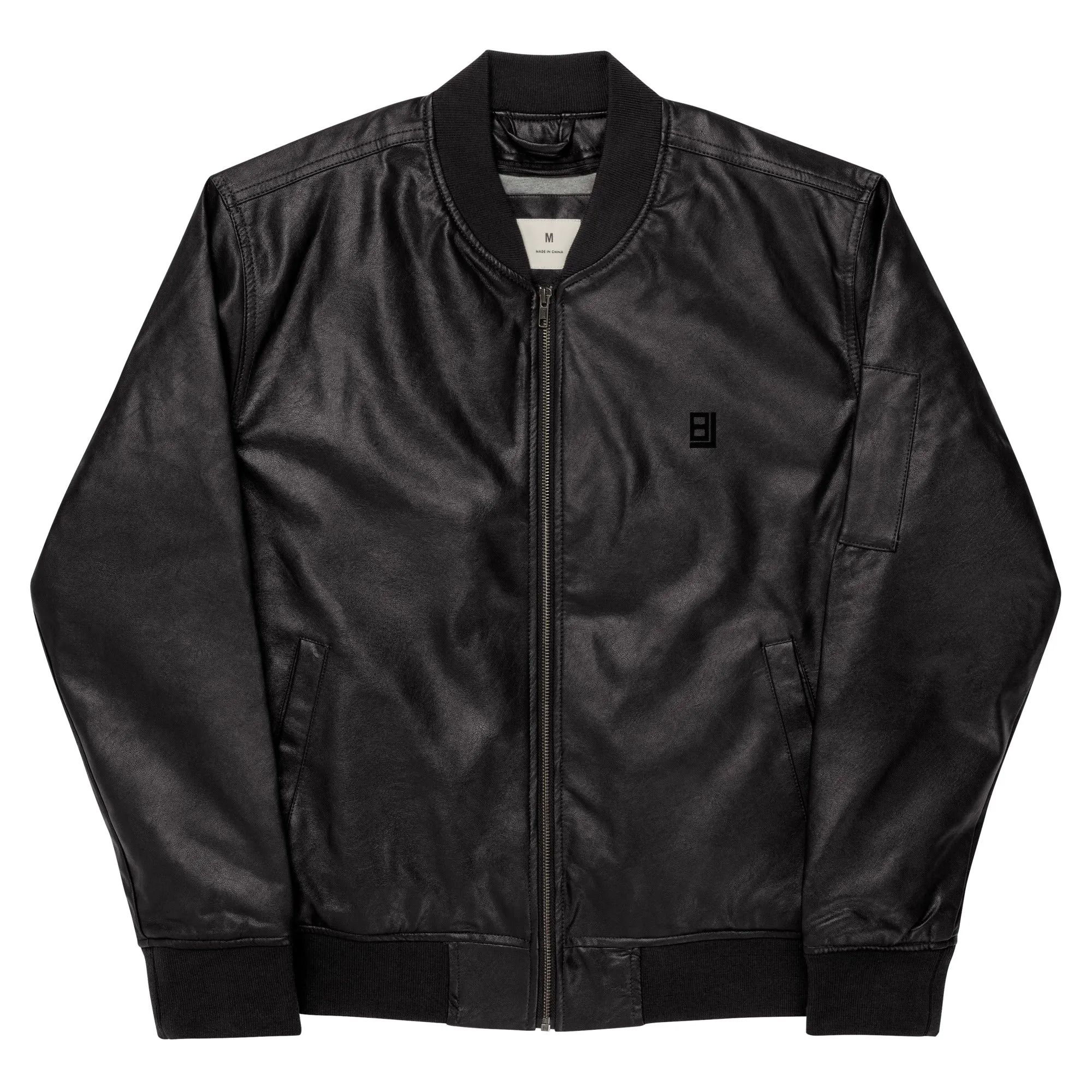 Faux Leather Bomber Jacket