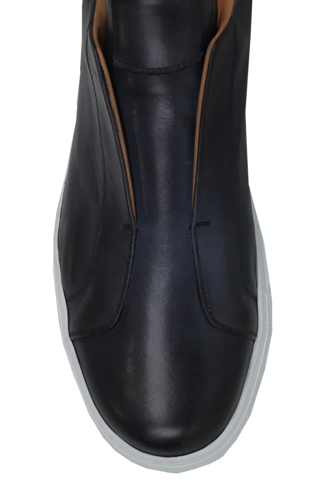 Fiori Di Lusso Dark Blue Slip-On Sneakers