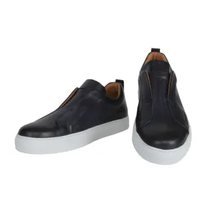 Fiori Di Lusso Dark Blue Slip-On Sneakers