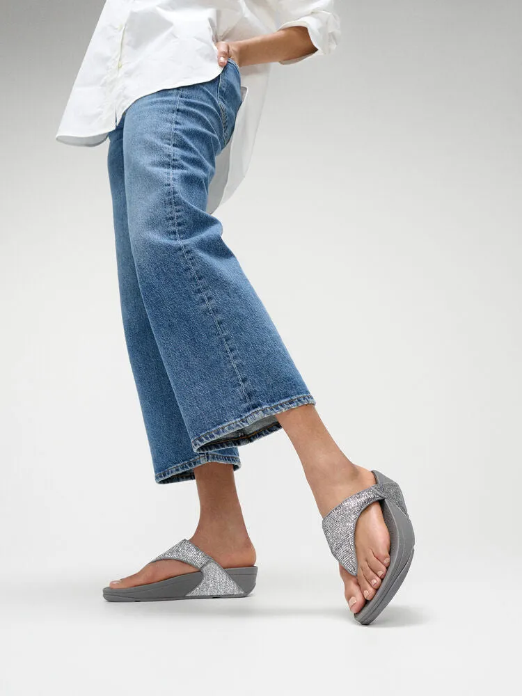 FitFlop Lulu Crinkled Shimmer Sandals - Silvereen