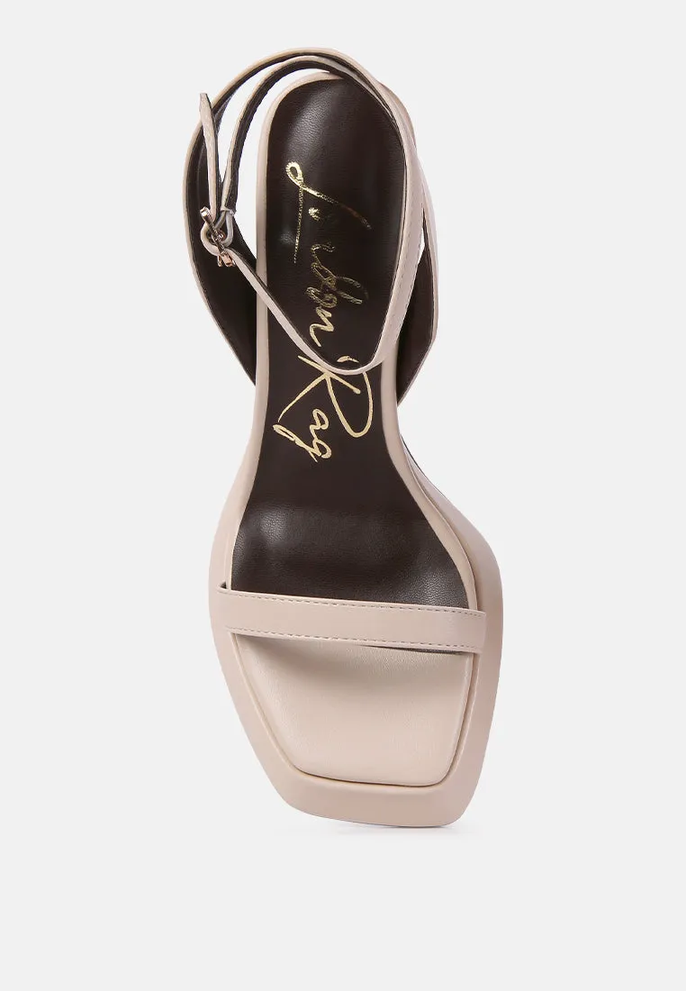 Five Star Ankle Strap Kitten Heel Sandals By Ruw