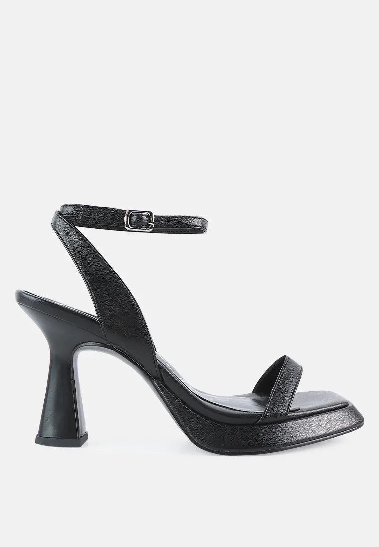 Five Star Ankle Strap Kitten Heel Sandals By Ruw
