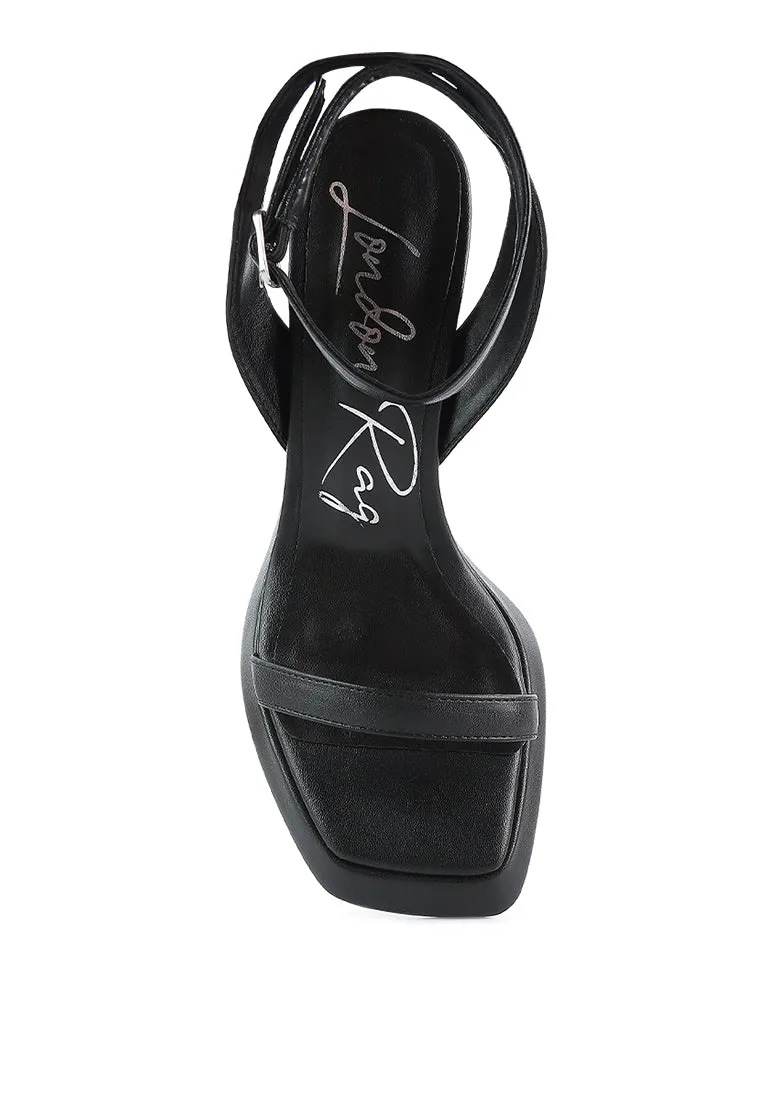 Five Star Ankle Strap Kitten Heel Sandals By Ruw