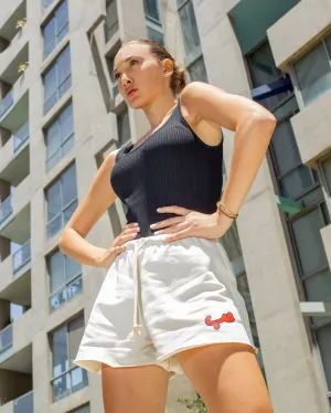 Flared Off-White Short Hobb حب