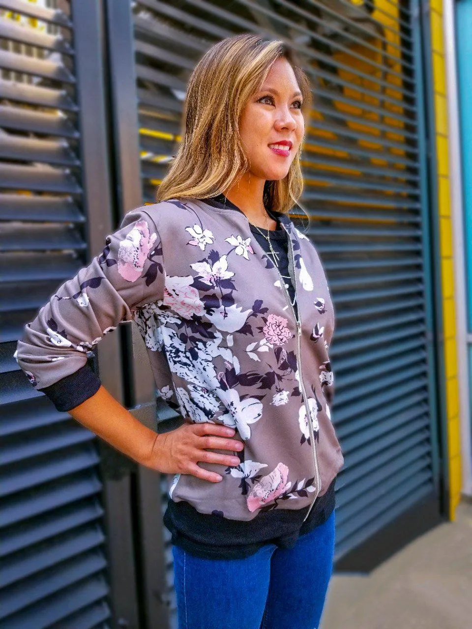 Floral Bomber Jacket