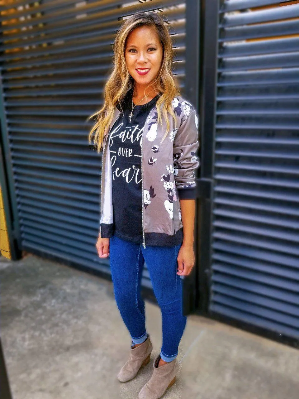 Floral Bomber Jacket