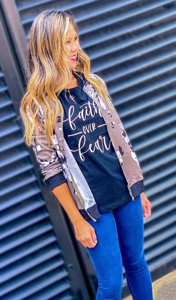 Floral Bomber Jacket