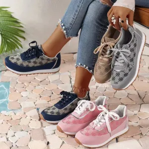 Floral Contrast Round Toe Athletic