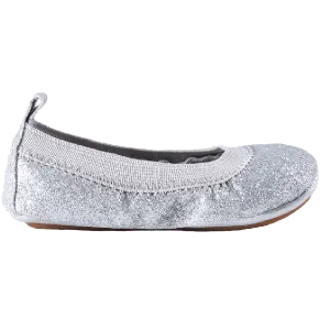 Glitter Ballet Flats, Silver (Toddler)