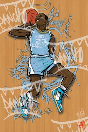 GOATSeries: UNC Black Cat Art print