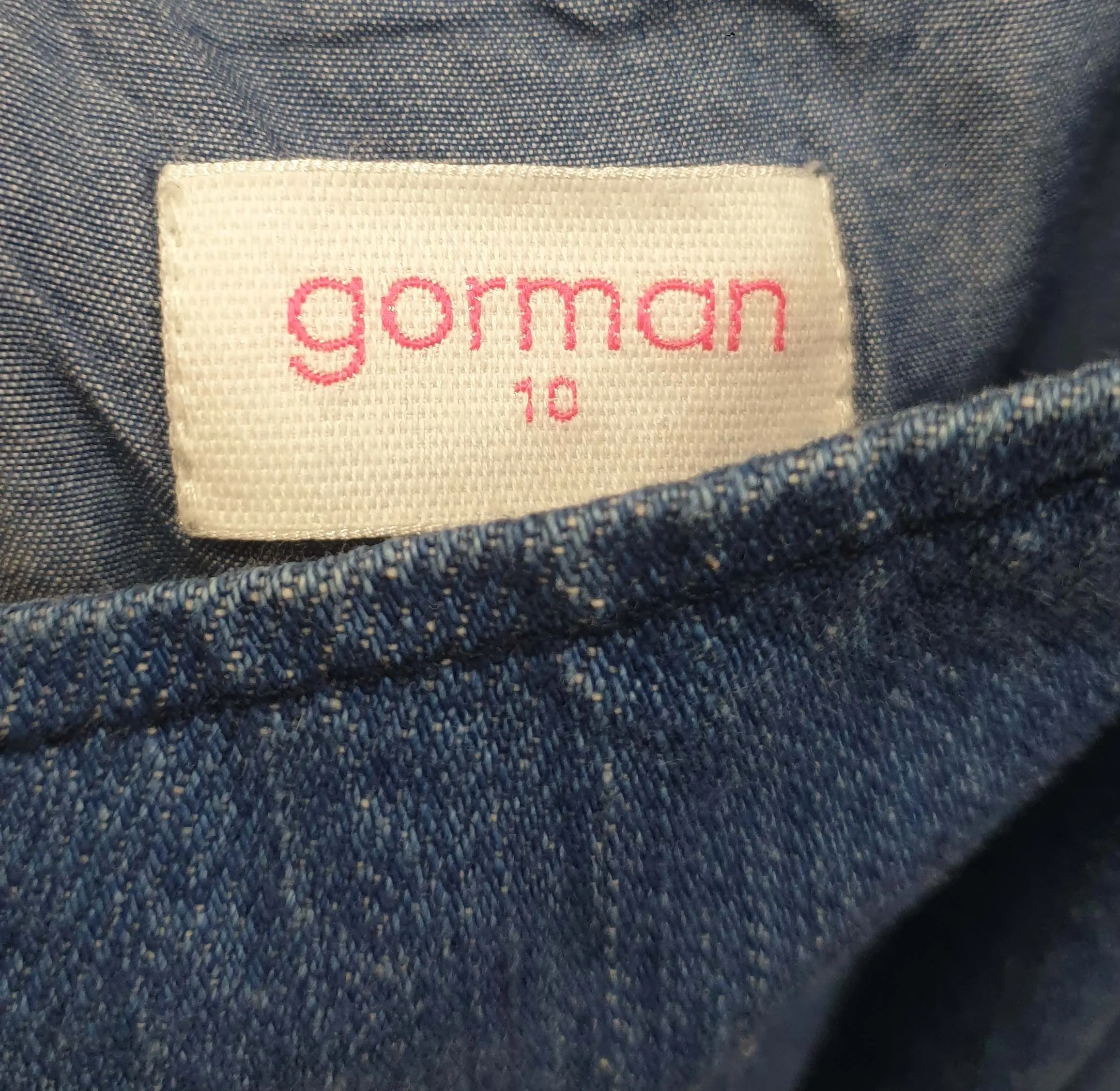 Gorman denim sleeveless jumpsuit with embroidery detail size 10