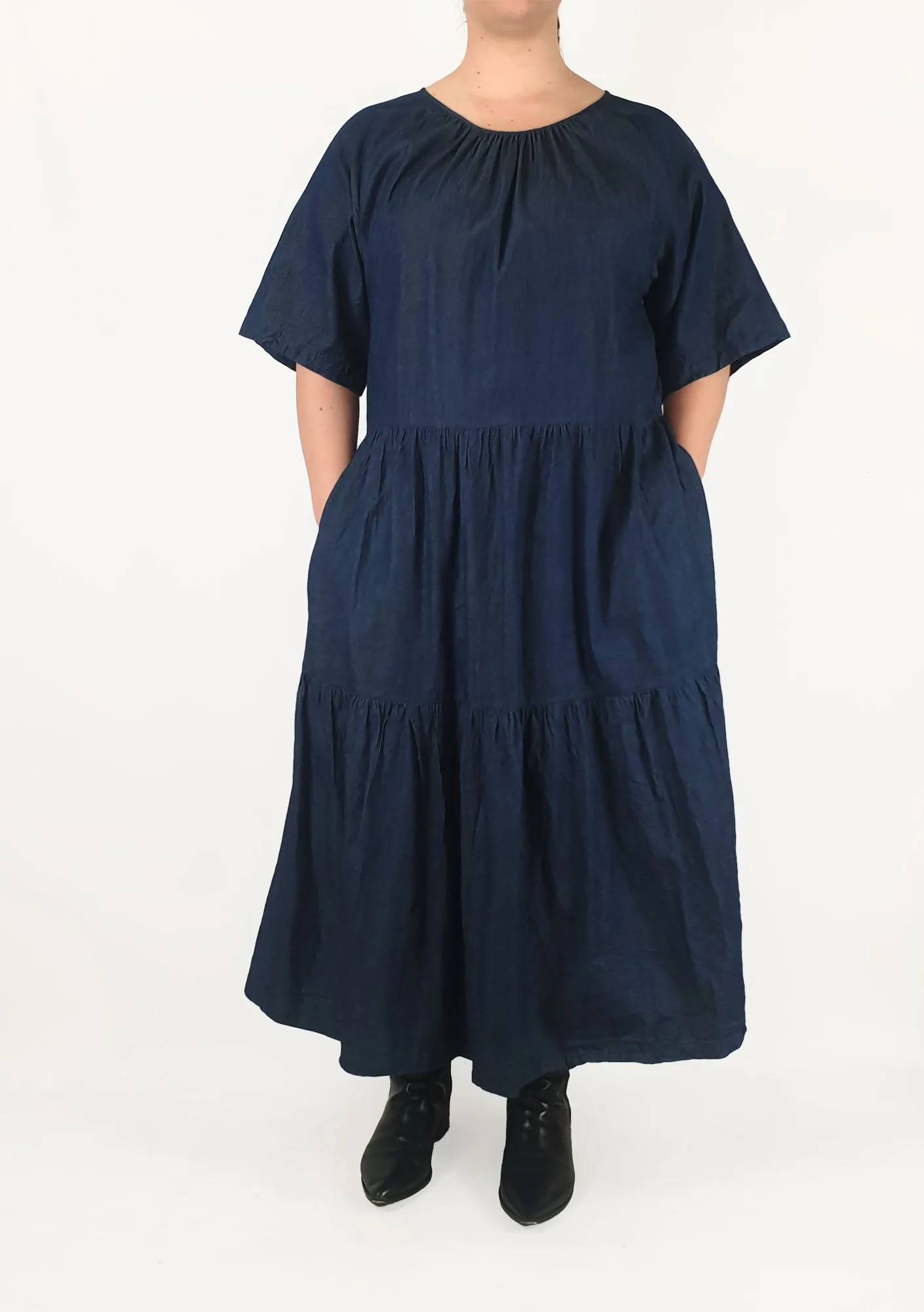 Gorman denim tiered maxi dress size L