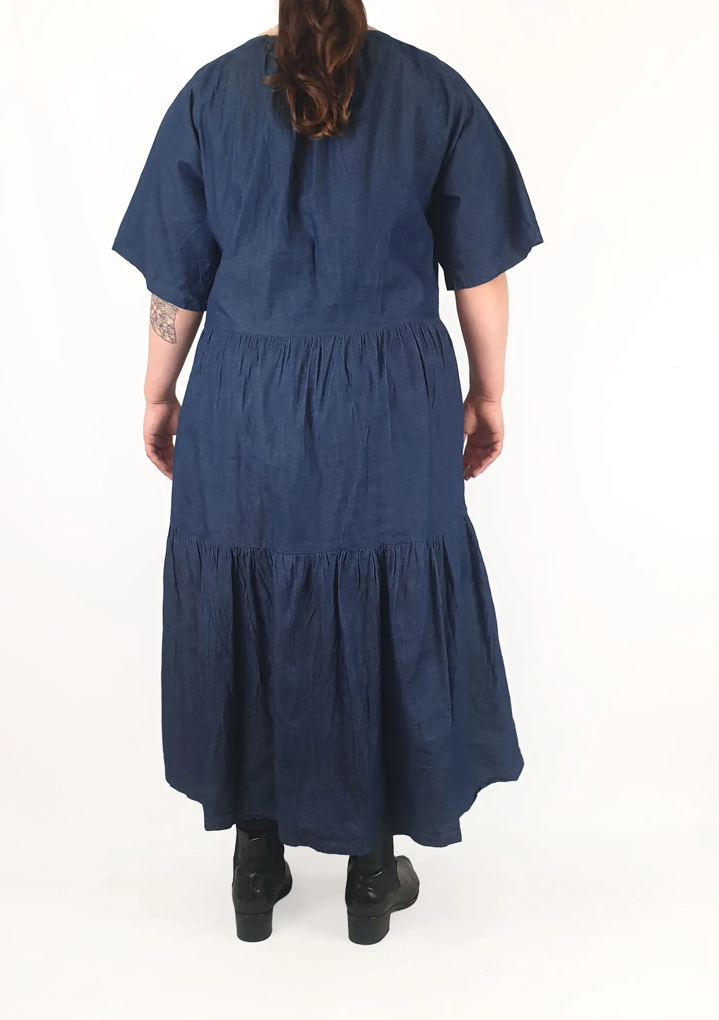 Gorman denim tiered maxi dress size L