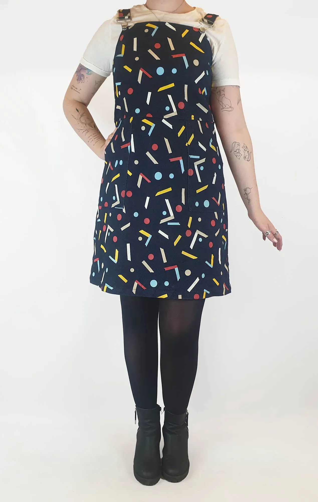 Gorman   Mireia Ruiz dark denim pinny with fab print size 12