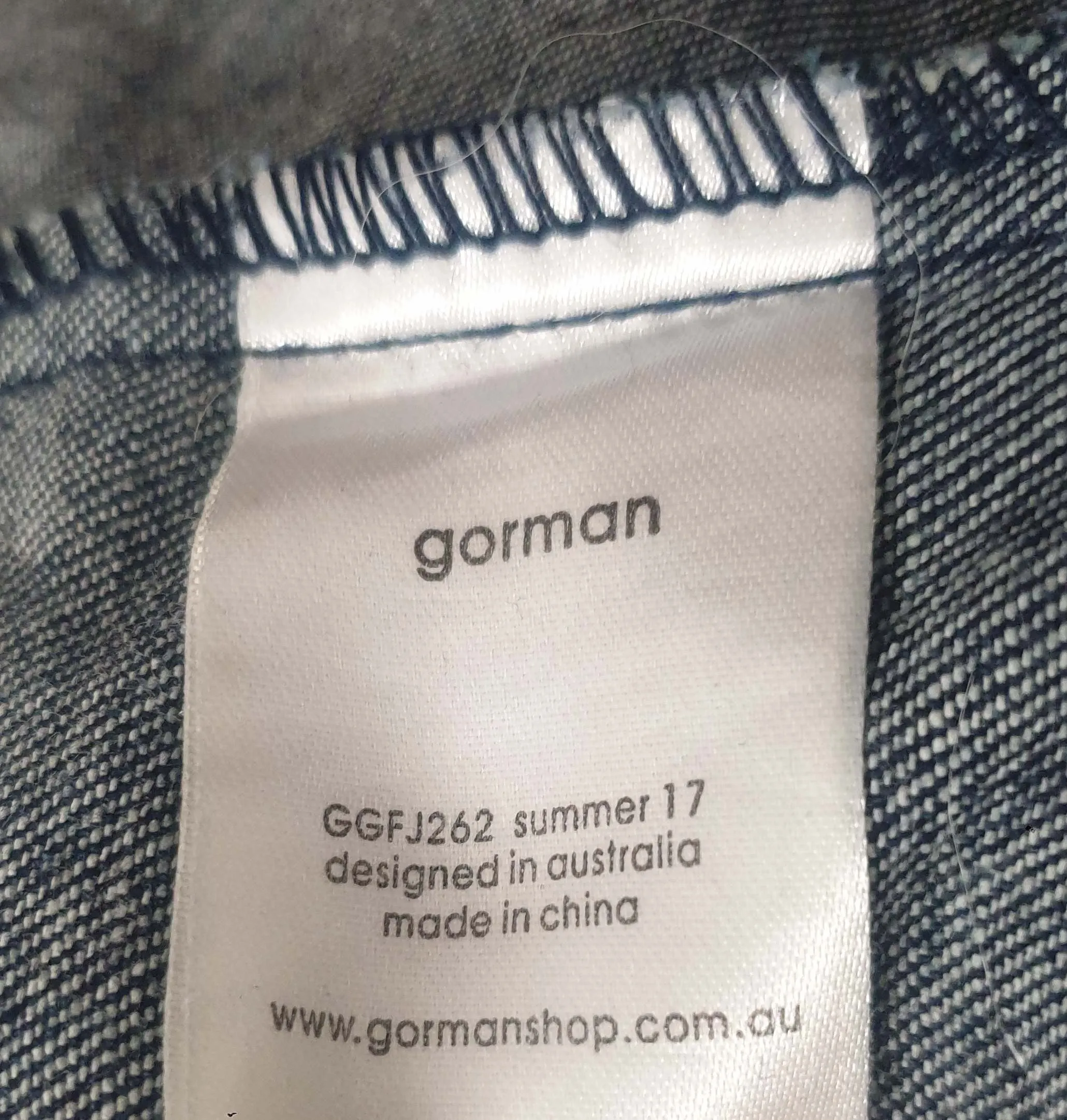 Gorman   Mireia Ruiz dark denim pinny with fab print size 12