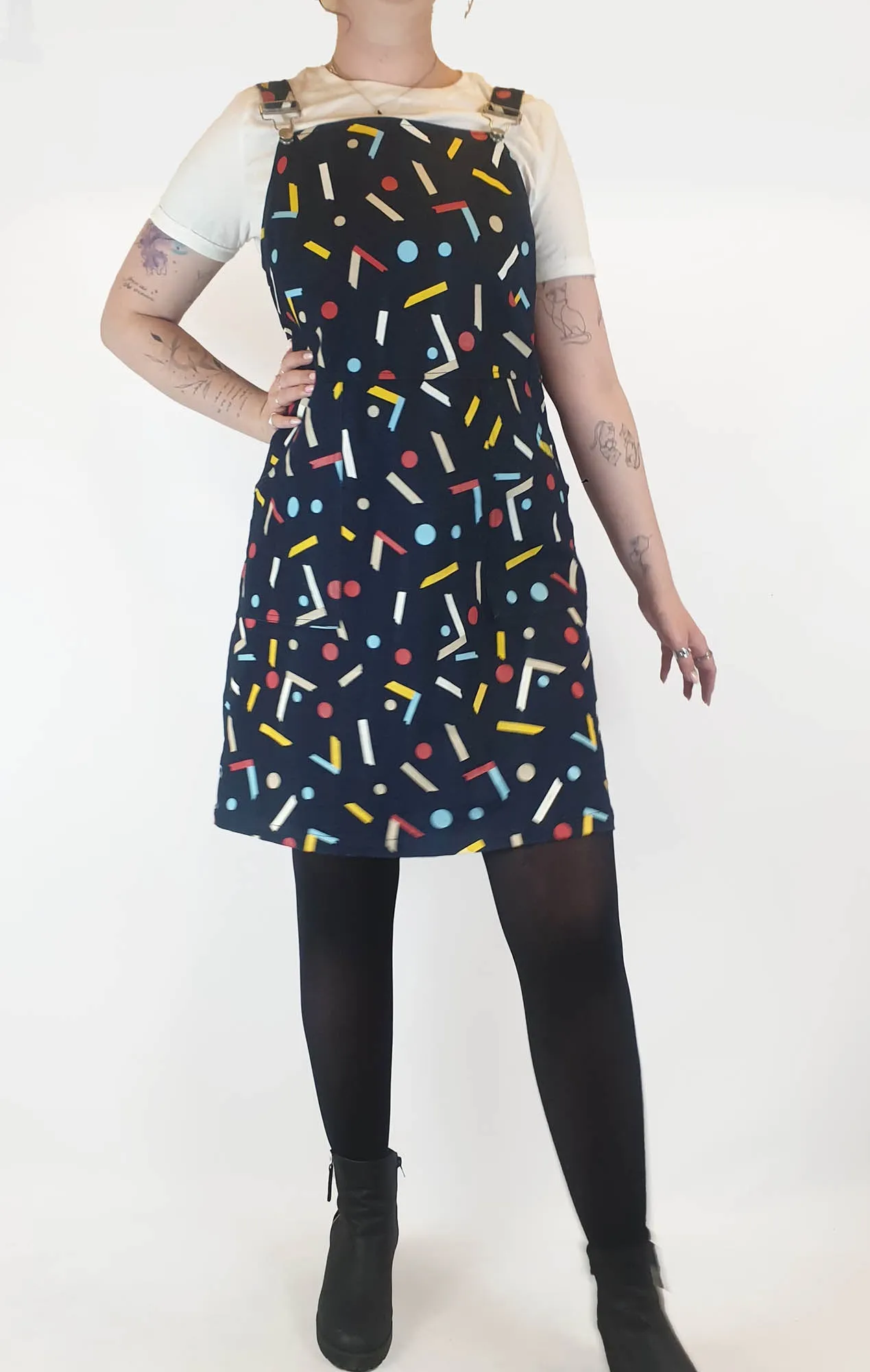 Gorman   Mireia Ruiz dark denim pinny with fab print size 12