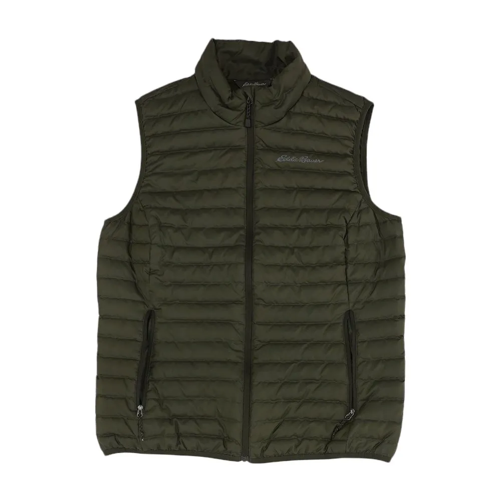 Green Solid Puffer Vest