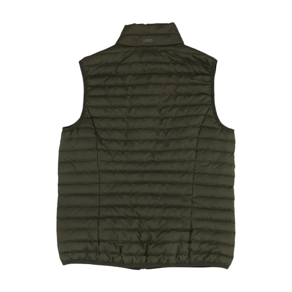 Green Solid Puffer Vest