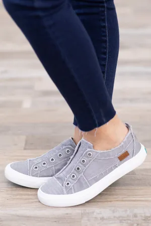 Grey Platform Slip On Sneakers
