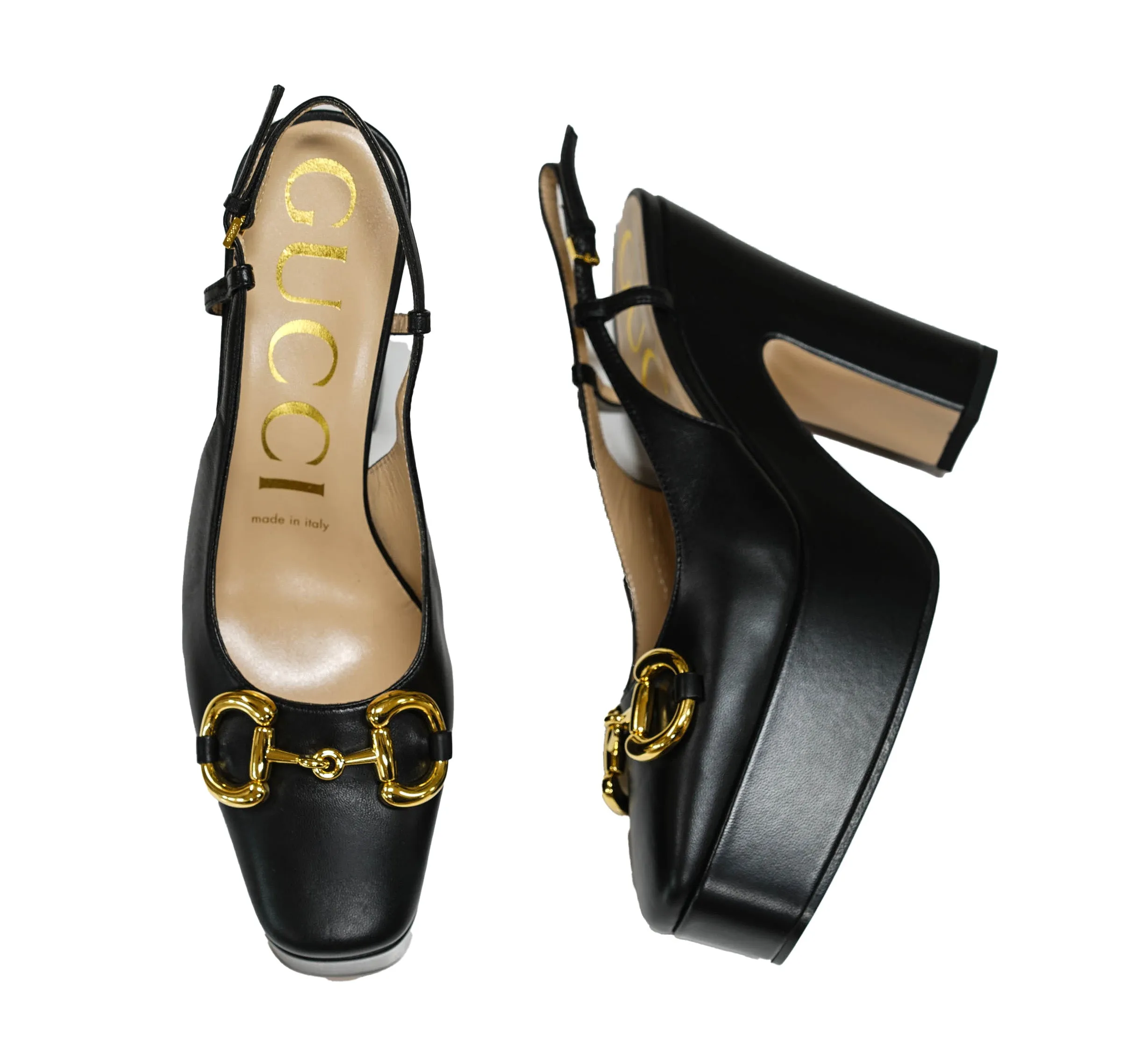 Gucci Women's Black & Chain Platform Shoe 723837  -  50% OFF