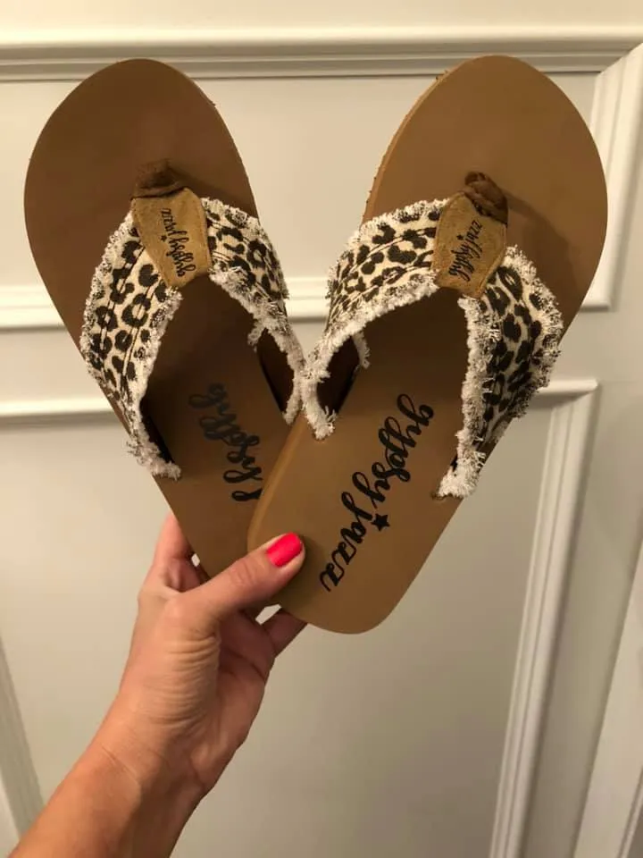 Gypsy Jazz Flip Flop Sandal - Brown Leopard - Restocked!!!