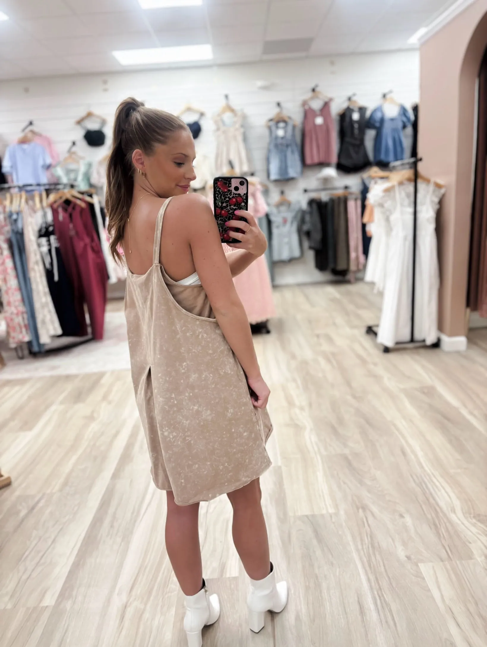 Hanna Taupe Dress Romper