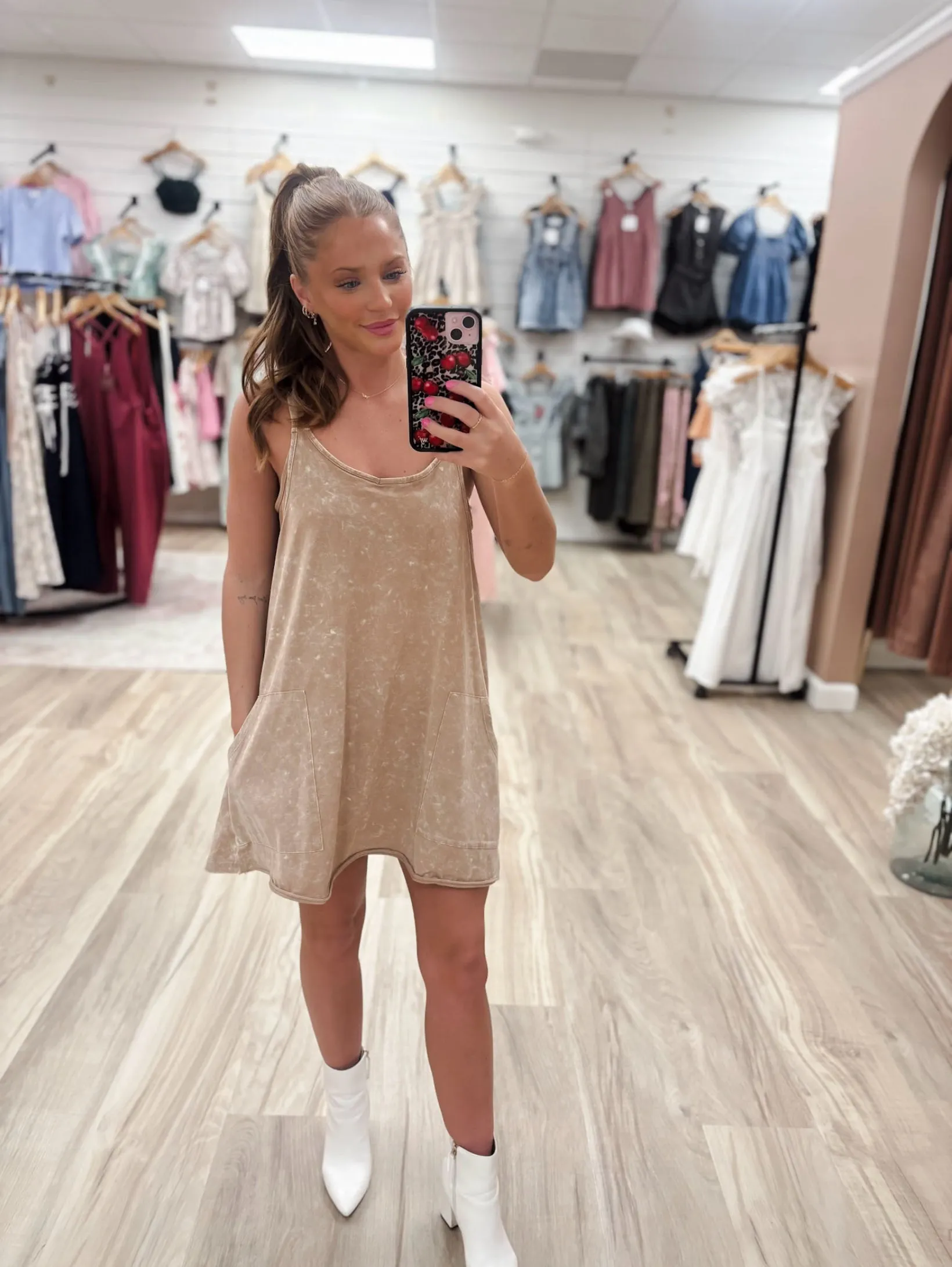 Hanna Taupe Dress Romper