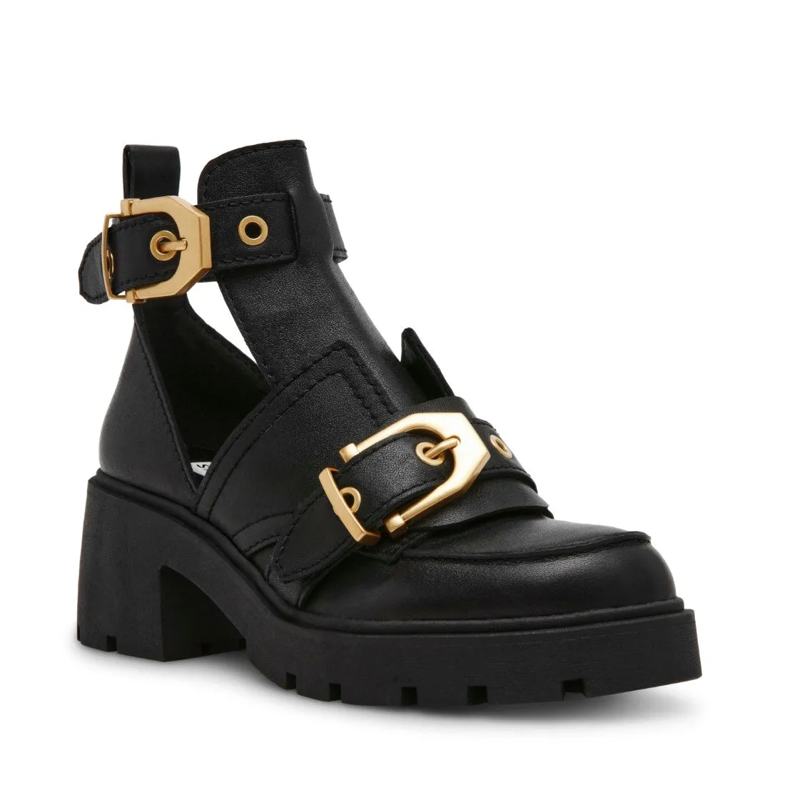 HARLOWS BLACK LEATHER