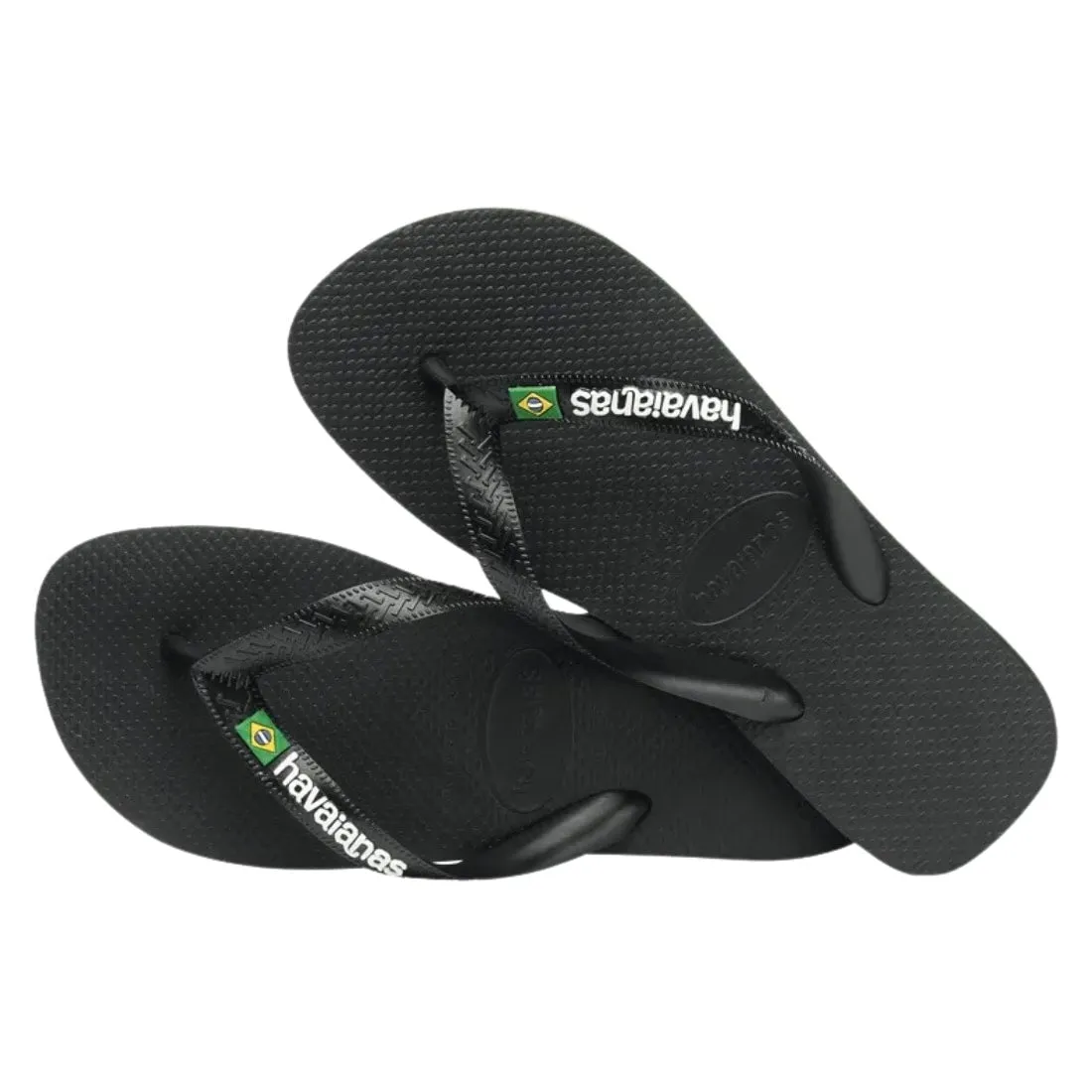 Havaianas Brasil Logo Flip Flop - Black/Black