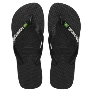 Havaianas Brasil Logo Flip Flop - Black/Black