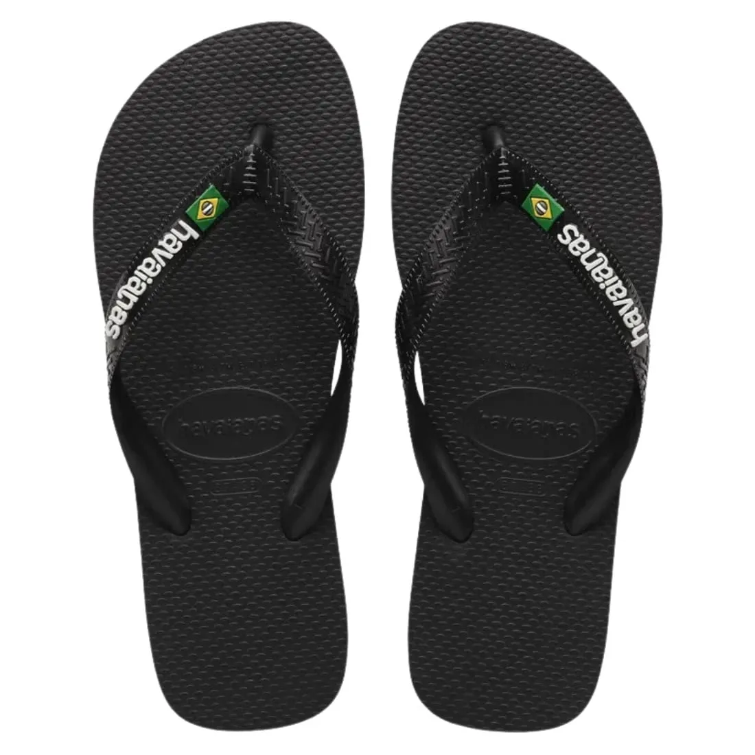 Havaianas Brasil Logo Flip Flop - Black/Black
