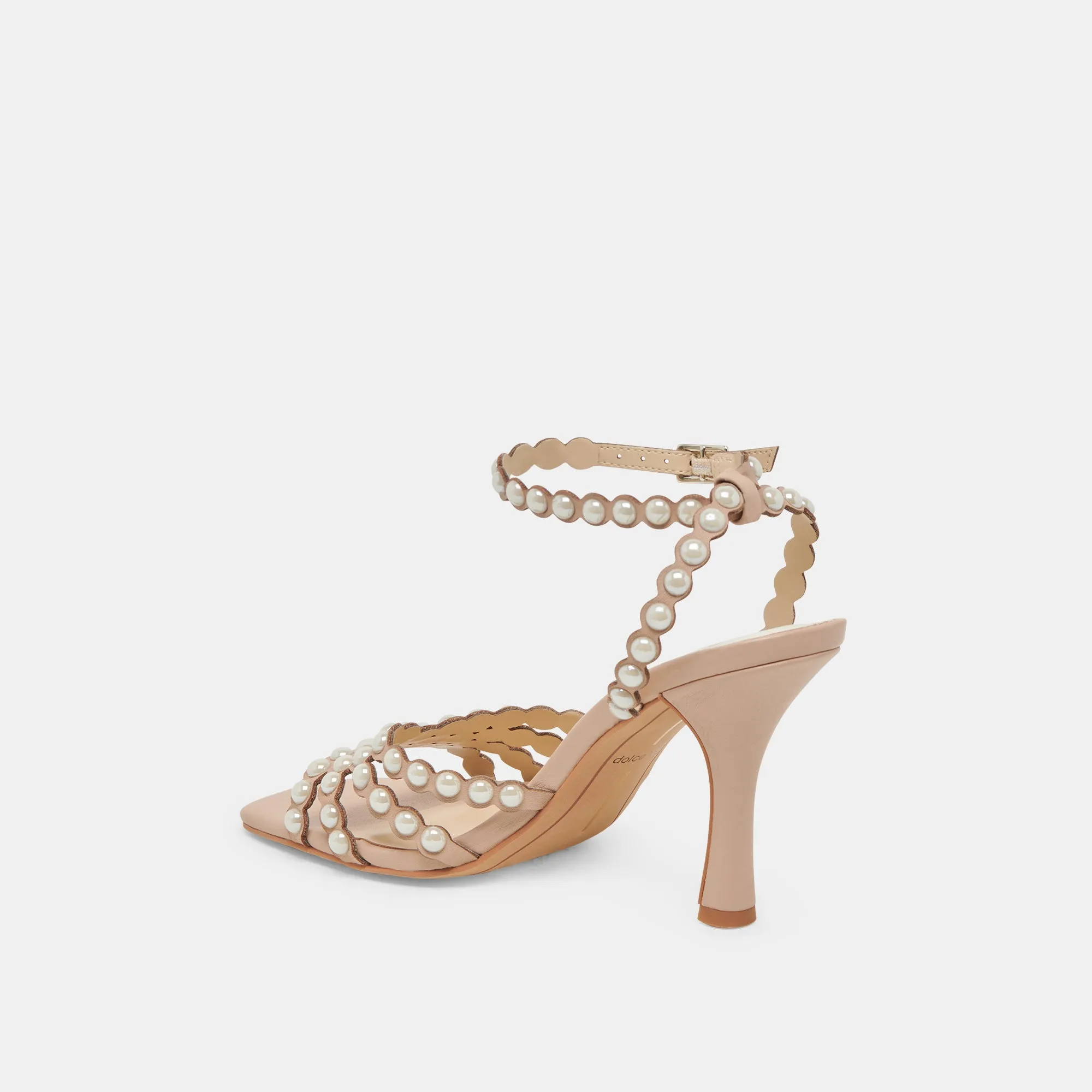 HELLEN PEARL HEELS LT BLUSH LEATHER