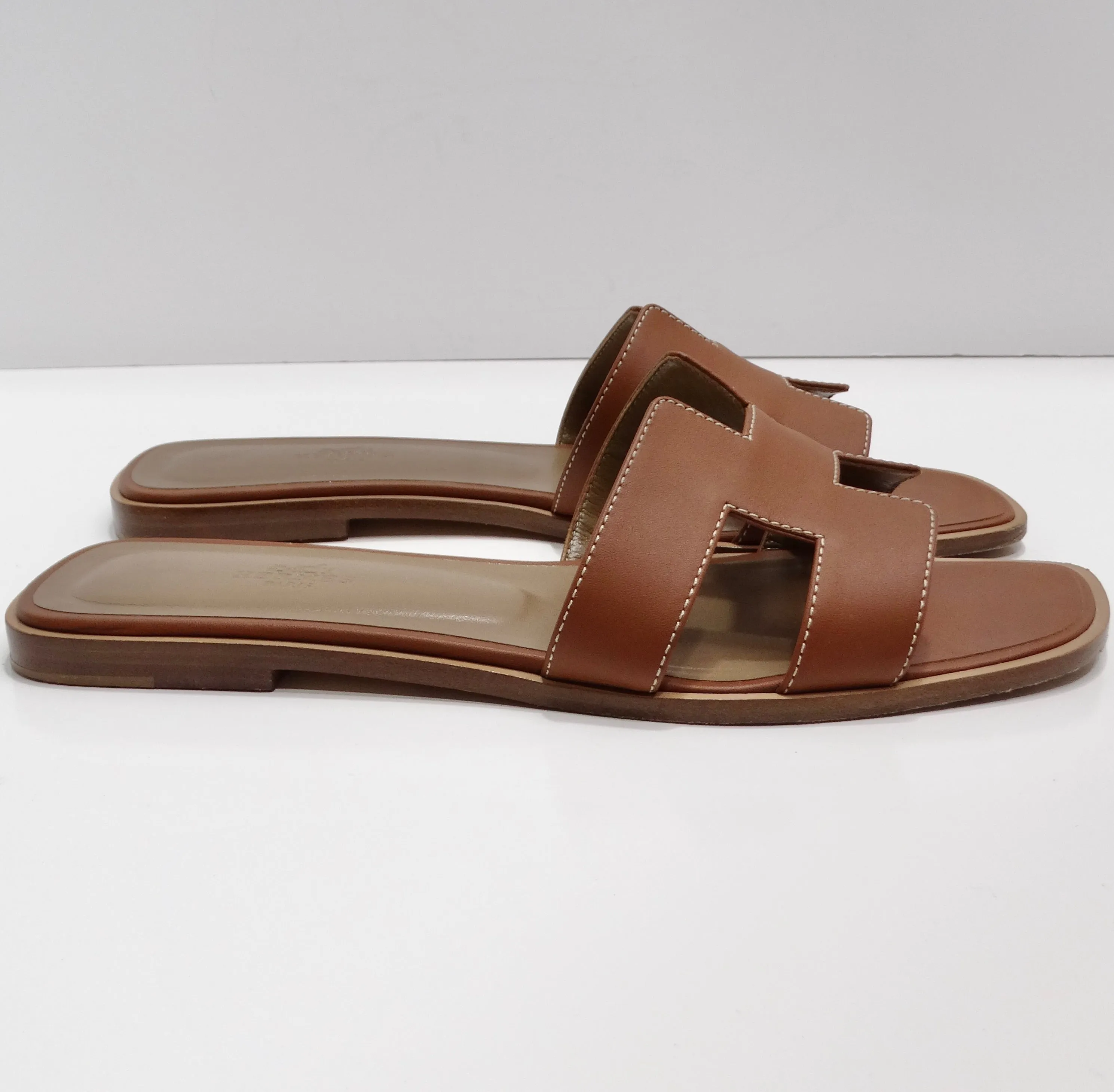 Hermes Oran Sandals Brown