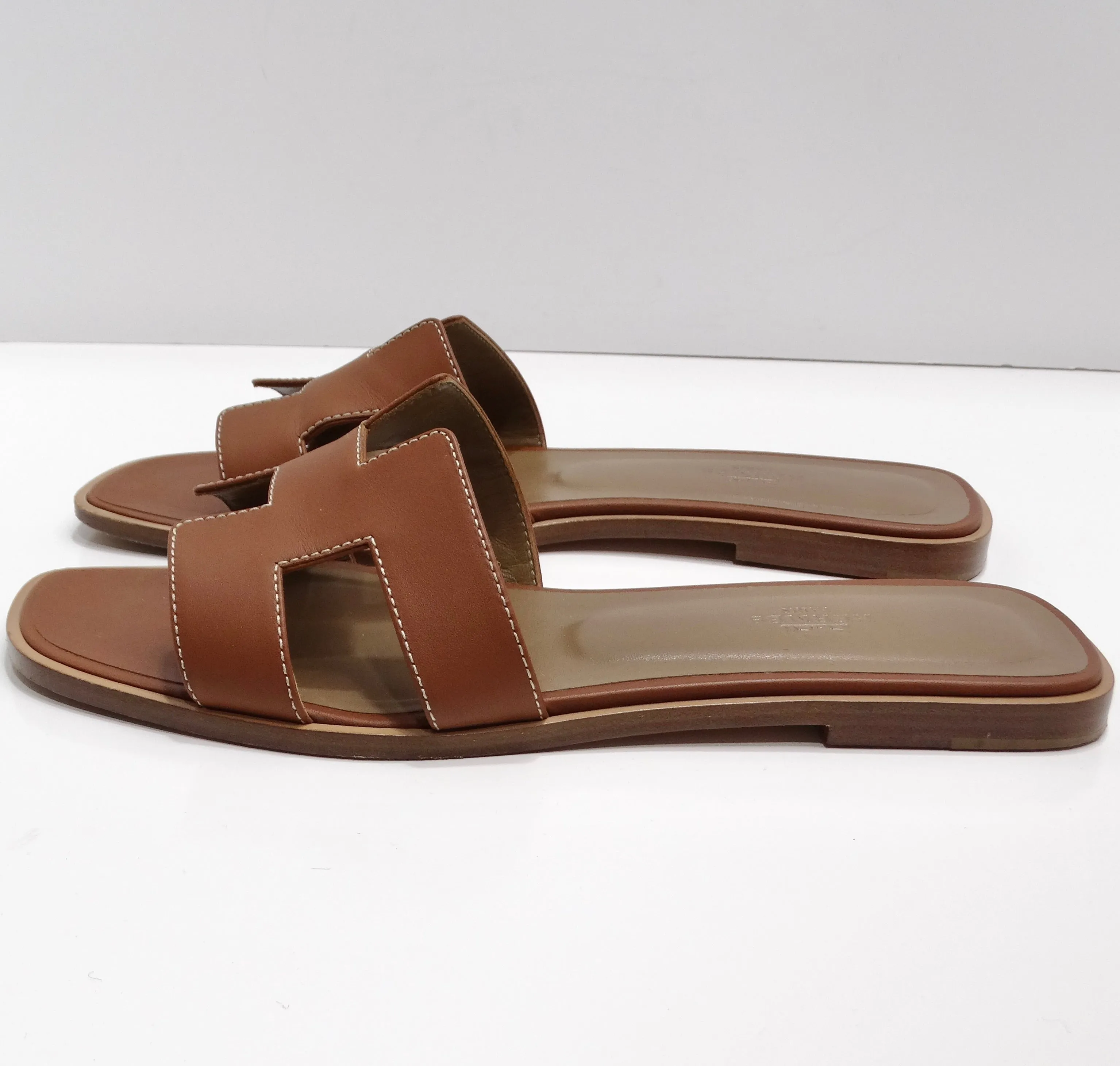 Hermes Oran Sandals Brown
