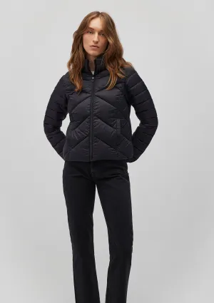 High Collar Black Puffer Jacket
