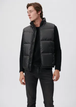 High Collar Black Puffer Vest