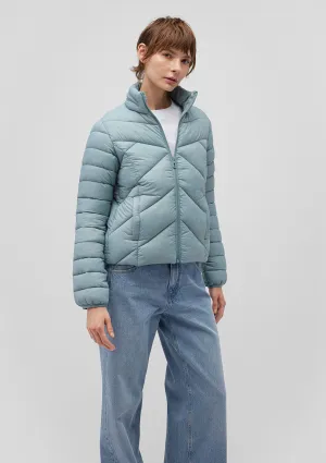 High Collar Blue Puffer Jacket